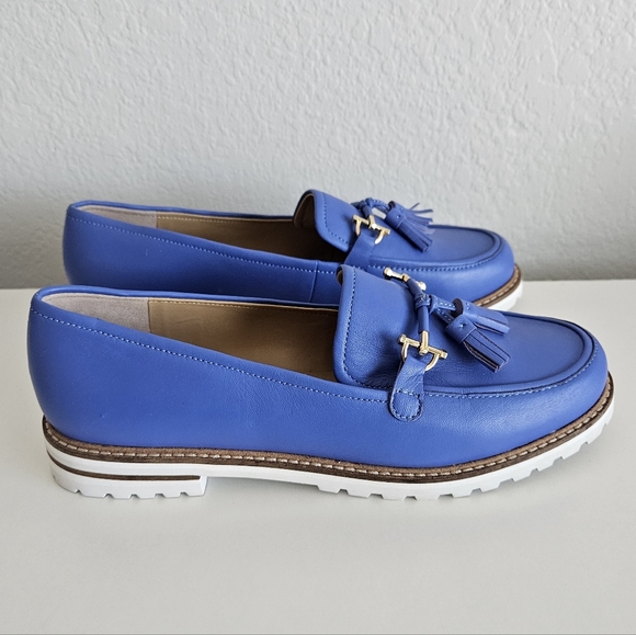 Talbots Laura Tassel Horse Bit Soft Nappa Leather Loafer Biscayne Blue Women 8.5 - Picture 3 of 9